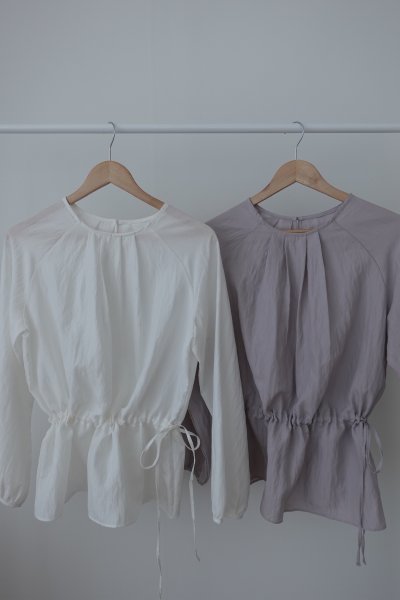 抓褶抽繩收腰blouse