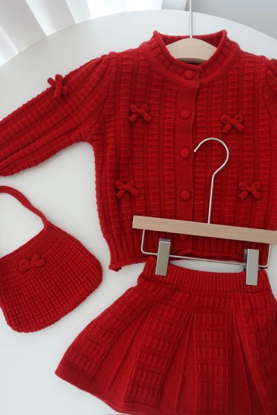 〔新色到〕 蝴蝶結針織套裝(附小包)